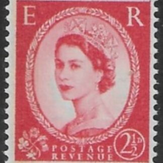 SG.614a   2½d carmine red Type 2  1 band  (1960 Phosphor crowns wmk.) U/M (MNH)