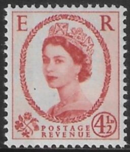 SG.616b   4½d chestnut  2 bands  (1960 Phosphor crowns wmk.) U/M (MNH)