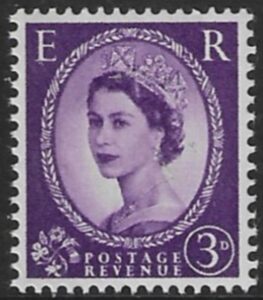SG.615ca   3d deep lilac  left band  (1960 Phosphor crowns wmk.) U/M (MNH)