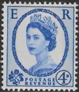 SG.616a   4d deep ultramarine  2 bands  (1960 Phosphor crowns wmk.) U/M (MNH)