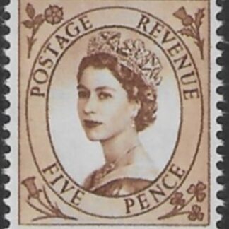 SG.616c   5d deep brown  2 bands  (1960 Phosphor crowns wmk.) U/M (MNH)