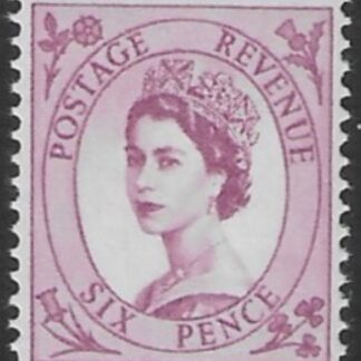 SG.617   6d deep claret  2 bands  (1960 Phosphor crowns wmk.) U/M (MNH)