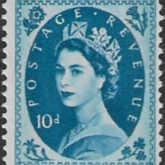 SG.617d   10d prussian blue  2 bands  (1960 Phosphor crowns wmk.) U/M (MNH)