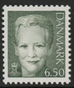 2002 Denmark SG.1201b 6k olive-sepia Queen Margrethe II U/M (MNH)