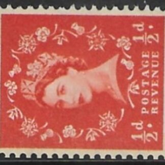 SG.610a  ½d orange-red  2 bands (1960 Phosphor crowns. sideways wmk.) U/M (MNH)