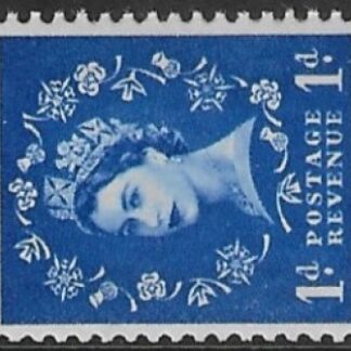 SG.611a  1d ultramarine  2 bands (1960 Phosphor crowns. sideways wmk.) U/M (MNH)