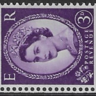 SG.615cd  3d deep lilac  right band (1960 Phosphor crowns. sideways wmk.) U/M (MNH)