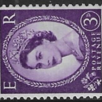 SG.615cda  3d deep lilac  left band (1960 Phosphor crowns. sideways wmk.) U/M (MNH)