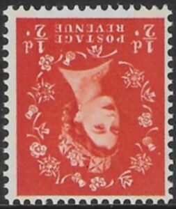 SG.610wi  ½d orange-red  2 bands (1960 Phosphor crowns. inverted wmk.) U/M (MNH)