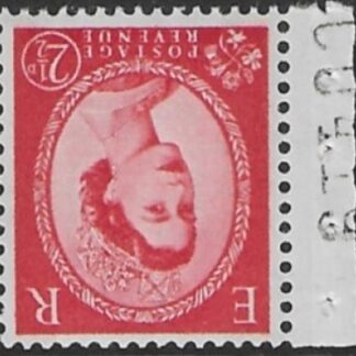 SG.614wi  2½d carmine red Type 2  2 bands (1960 Phos crowns. inverted wmk.) U/M (MNH)