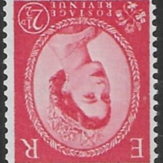 SG.614awi  2½d carmine red Type 2  1 band (1960 Phosphor crowns. inverted wmk.) U/M (MNH)