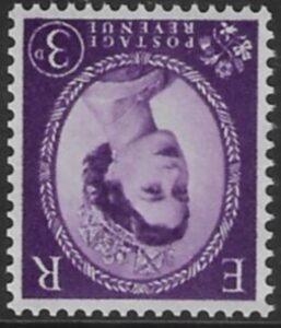 SG.615ccwi  3d lilac  right band (1960 Phosphor crowns. inverted wmk.) U/M (MNH)