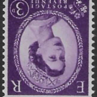 SG.615ccwi  3d lilac  right band (1960 Phosphor crowns. inverted wmk.) U/M (MNH)