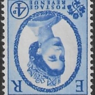 SG.616awi  4d ultramarine  2 bands (1960 Phosphor crowns. inverted wmk.) U/M (MNH)