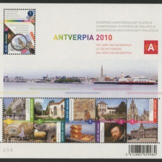 2010 Belgium MS.4290  Antverpia Int. Stamp Exh. 2nd issue. . Mini Sheet U/M (MNH)