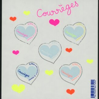 2016 France MS5911 St. Valentines Day  Mini Sheet U/M (MNH)