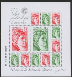 France 2017 MS.6306 40th Anniv Sabine de Gandon. U/M  (MNH)