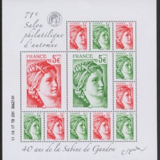 France 2017 MS.6306 40th Anniv Sabine de Gandon. U/M  (MNH)