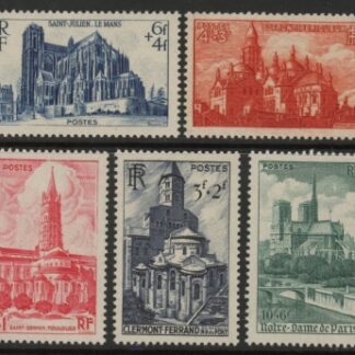 1947 France SG.992-6 Nat. Relief Fund - Cathedrals. U/M (MNH)