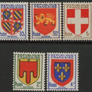 1949 France SG.1049-53 Provisional Coat of Arms. U/M (MNH)