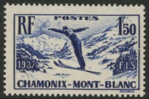 1937 France SG.567  Chamonix-Mont Blanc Skiing Week. U/M (MNH)