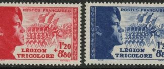 1942 France SG769-70 Tricolour Legion Set of 2 values U/M (MNH)