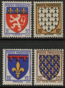 1943 France SG.776-9 Provisional Coat of Arms. U/M (MNH)