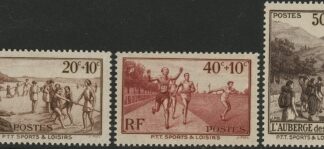 1937 France SG.578-80  Postal Workers Sport Fund. U/M (MNH)