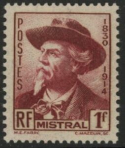 1941 France SG.698 Frederic Mistral. U/M (MNH)