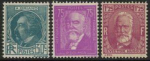 1933 France SG.516-8  Briand-Doumer-Hugo. M/M