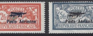1927 France SG.455-6 'AIR' overprinted 'Poste Aerienne'. M/M