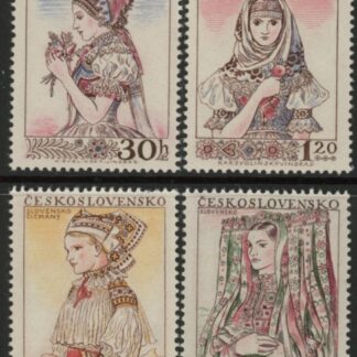 1956 Czechoslovakia SG.952-5 National Costumes (2nd) Set of 4 values U/M (MNH)