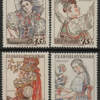 1957 Czechoslovakia SG.1008-11 National Costumes (3) Set of 4 values U/M (MNH)