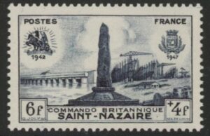 1947 France SG.1016 Fifth Anniv. of British Commando Raid at St. Nazaire. U/M (MNH)