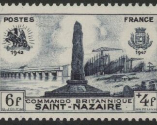 1947 France SG.1016  Fifth Anniv. of British Commando Raid at St. Nazaire. U/M (MNH)