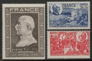 1944 France SG.818-20 Petain's 88th Birthday. U/M (MNH)