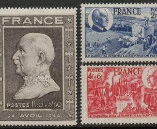 1944 France SG.818-20  Petain's 88th Birthday. U/M (MNH)