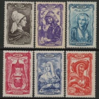 1943 France SG.797-802  National Relief Fund. U/M (MNH)