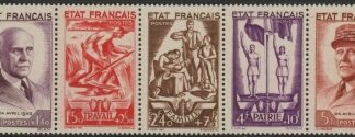 1943 France SG.780-4  National Relief Fund. mounted mint
