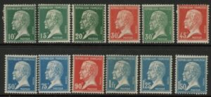 1923 France SG.396-400d. Pasteur. Mounted Mint.