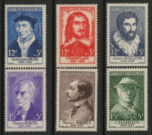 1956 France SG.1291-6 National Relief Fund Set of 6 values U/M (MNH)