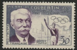 1956 France SG.1313 Courbertin Commemoration U/M (MNH)