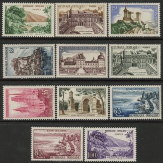 1957-9 France SG.1350-56b Tourist Publicity Series Set of 11 values U/M (MNH)