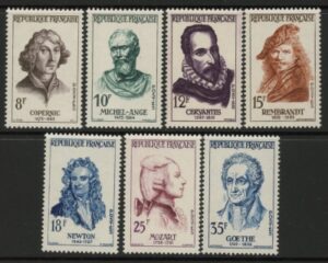 1957-9 France SG.1357-63 Famous Men Set of 7 values U/M (MNH)