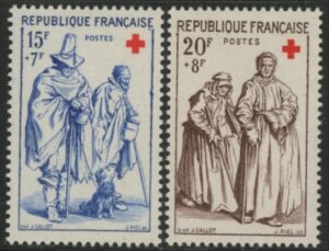 1957 France SG.1365-6 Red Cross Fund Set of 2 values U/M (MNH)