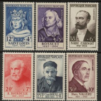 1954 France SG.1215-220 National Relief Fund Portraits Set of 6 values U/M (MNH)