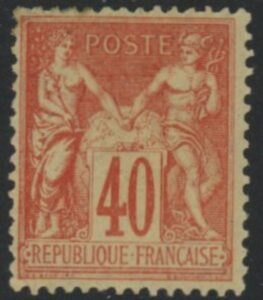 1881 France - SG.269 40c red/yellow TII (N under U) lightly mounted mint