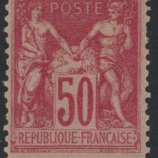 1900 France SG.285 50c carmine TI (N under B) lightly mounted mint.