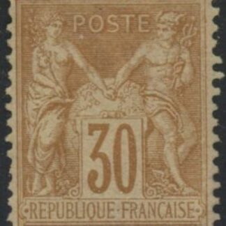 1881 France - SG.237 30c yellow brown TII (N under U)  mounted mint.