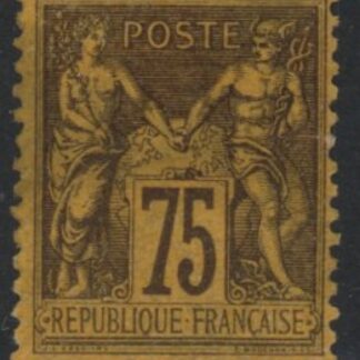 1890 France - SG.274 75c brown on orange TII (N under U) (cat. val £350.00) lightly mounted mint.